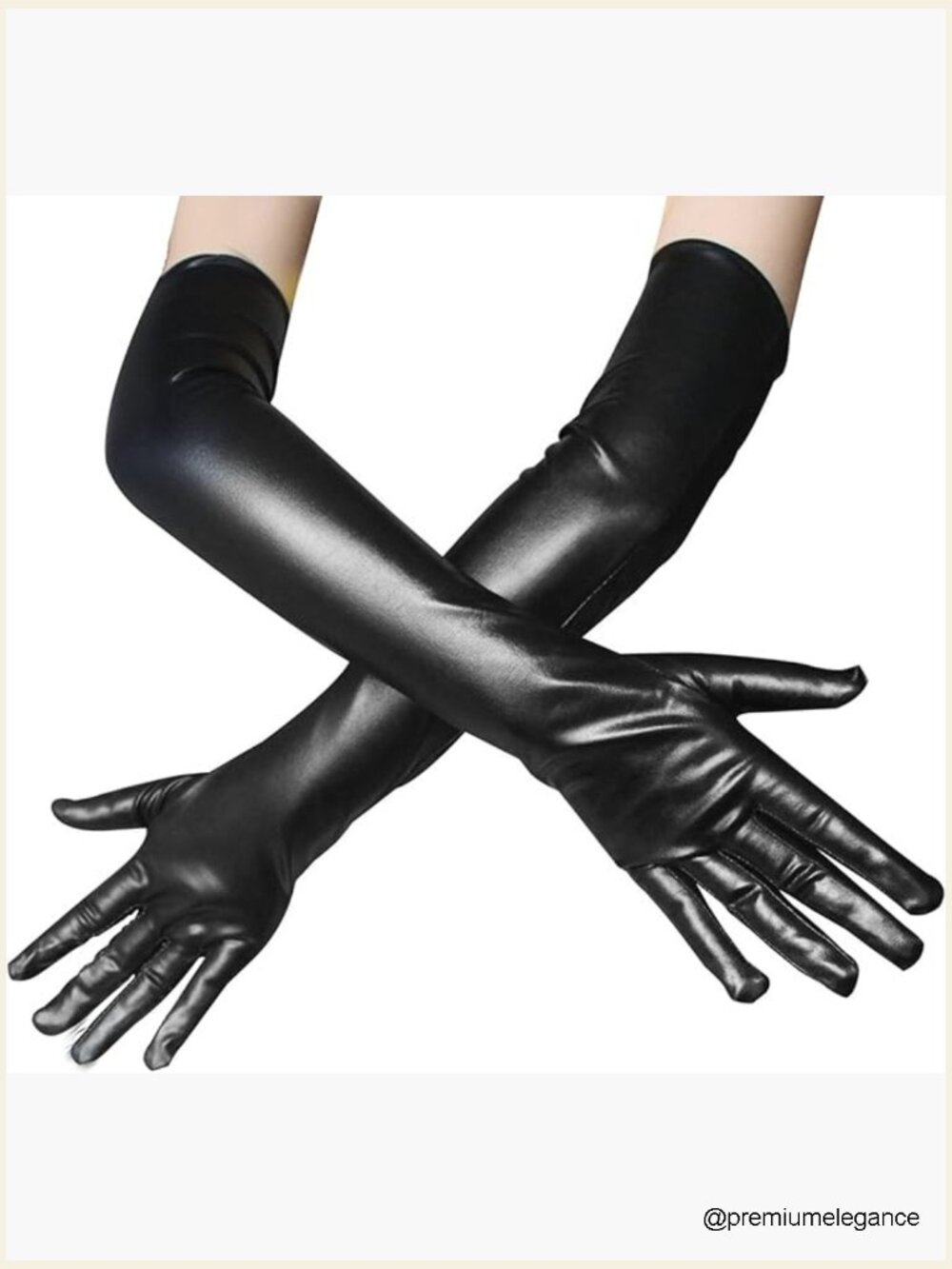 Patent Leather Long Opera Gloves for Costume Party